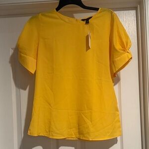 Banana Republic Factory Yellow Polka dot Blouse